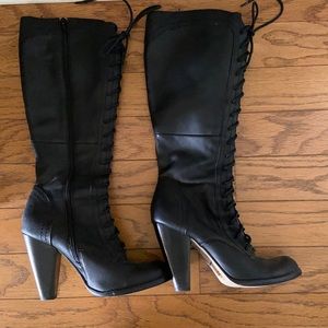 Tall leather boots